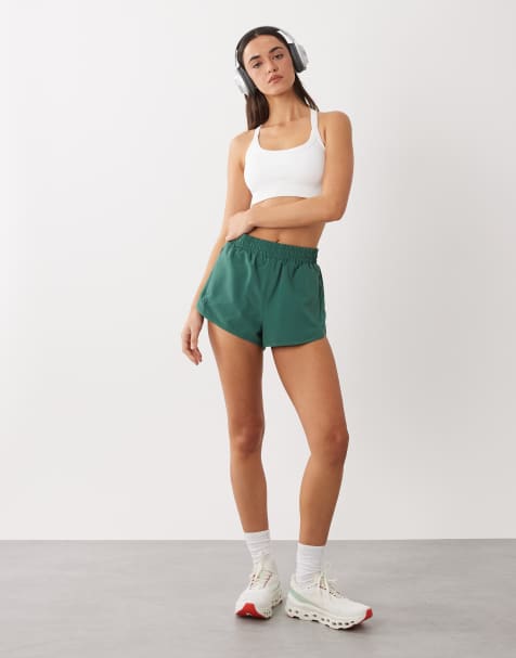 4505 Icon woven run short with zip pockets in spruce - view 1