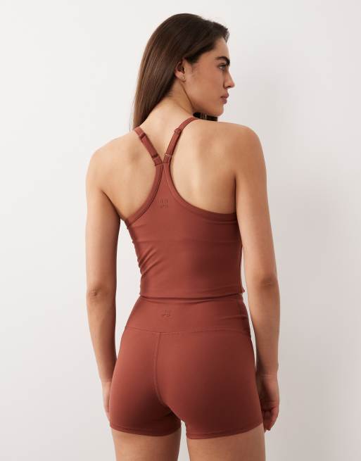 4505 - Icon - Zachte booty short van 8 cm met hoge taille in amber bruin, 3 van 5