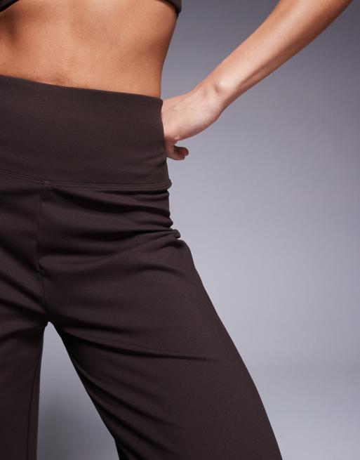 4505 - Icon - Zachte dansbroek met hoge taille en wijde pijpen in chocoladebruin, 5 van 5