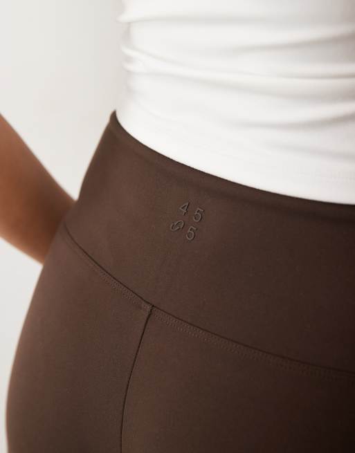 4505 - Icon - Zachte dansbroek met hoge taille en wijde pijpen in chocoladebruin, 5 van 5