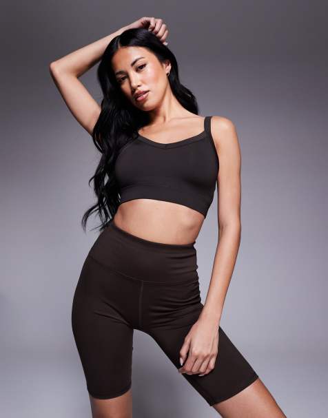 4505 - Icon - Zachte leggingshort van 20 cm in chocoladebruin - view 1