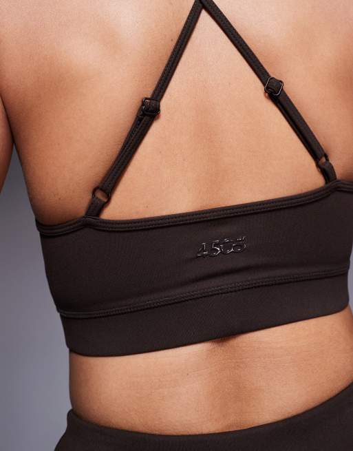 4505 - Icon - Zachte sport bh met medium ondersteuning en verstelbare bandjes in chocoladebruin, 4 van 4