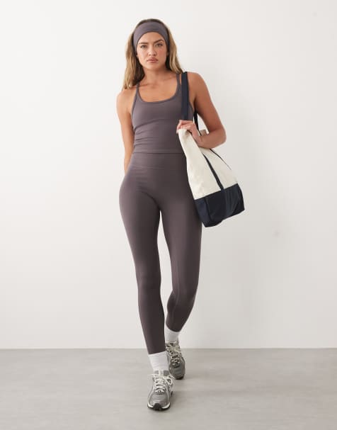 4505 - Icon - Zachte yogalegging met hoge taille in stormgrijs - view 1