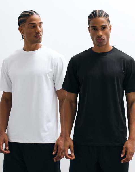 4505 – Icon – Zestaw 2 szybkoschnących siateczkowych T-shirtów sportowych w kolorach czarnym i białym - view 1