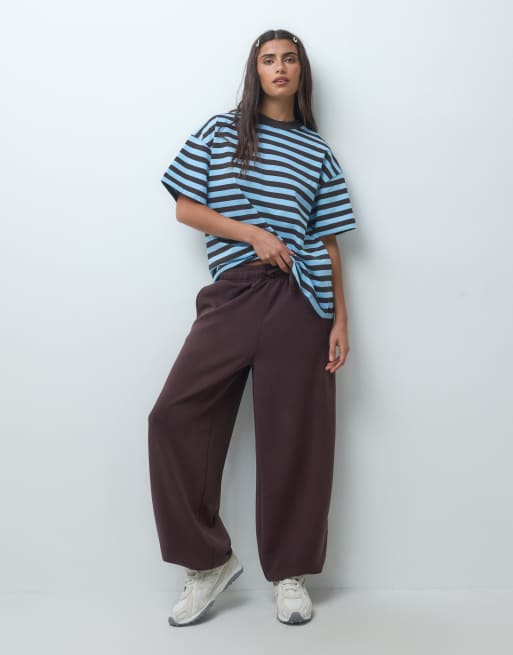 4505 Icon zware katoenen oversized T-shirt met sneldrogende afwerking in strepen, 5 van 5