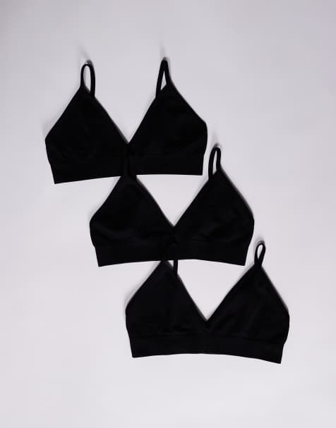 4505 Intimate 3-pack seamless active light support sports bras in black - view 1