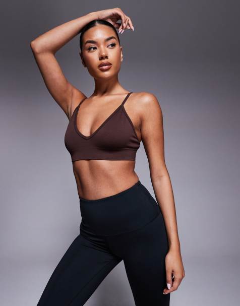 4505 Intimate seamless active light support sports bra in french roast