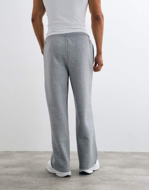 4505 joggers de pernera ancha con bolsillos con cremallera en gris jaspeado, 4 de 5