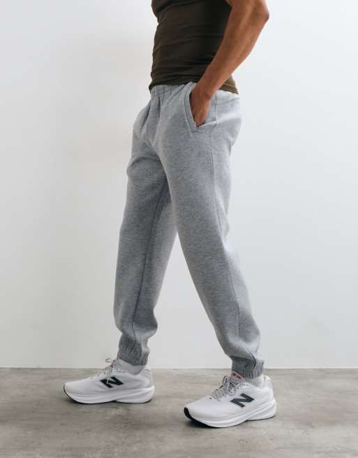 4505 joggers de pernera entallada con bolsillos con cremallera en gris jaspeado, 3 de 5