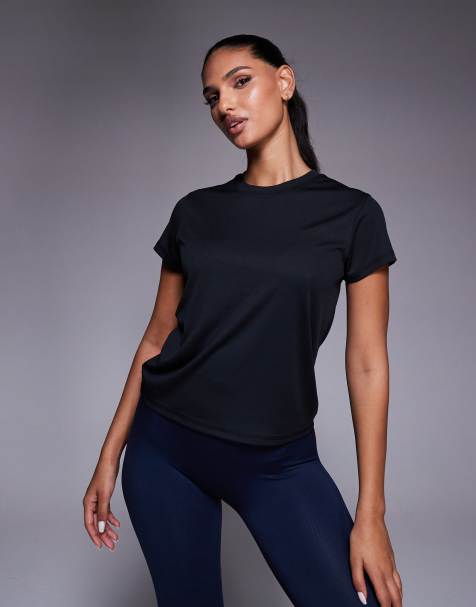 4505 – Kastiges Lauf-T-Shirt aus schnelltrocknendem Netzstoff in Schwarz - view 1