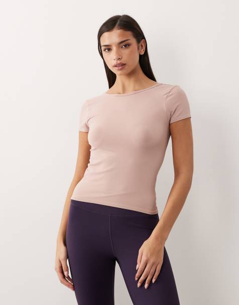 4505 – Kurzärmliges Oberteil für Lagenlooks in Zartrosa mit weicher Haptik und U-Ausschnitt hinten - view 1