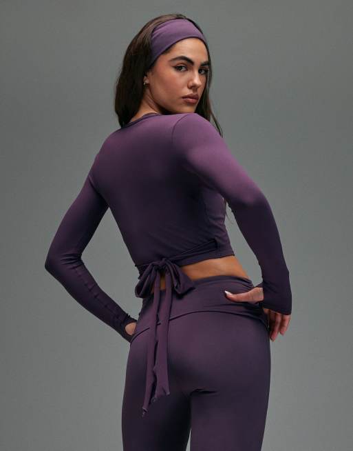 4505 – Langärmliges Wickeloberteil im Ballett-Design in Heide-Lila mit weicher Haptik, 4 von 4