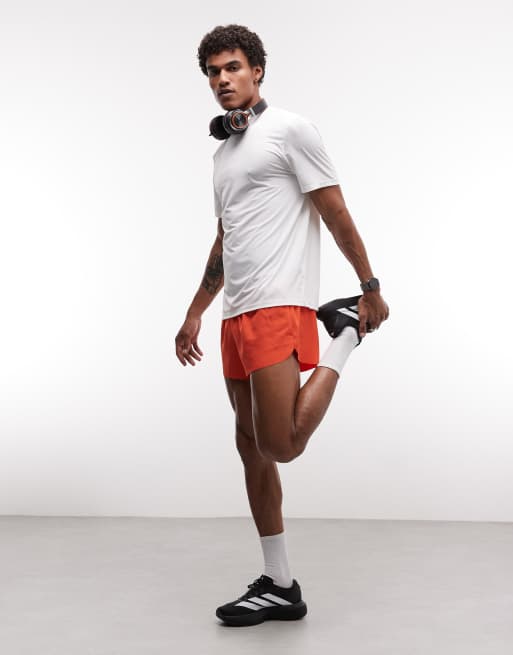 4505 – Lauf-Shorts in Tomatenrot mit elastischem Bund und Reißverschlusstaschen, 5 cm Schrittlänge, 5 von 5