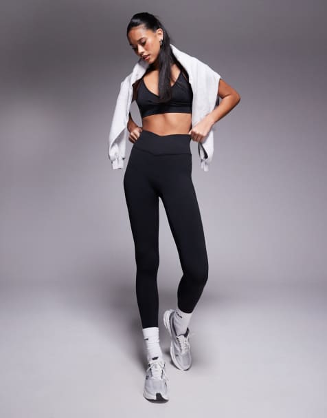 4505 - Legging de sport sans coutures à taille haute effet croisé - Noir  - view 1