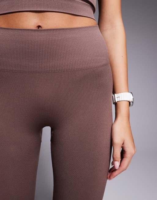 4505 - Legging de sport sans coutures effet sculptant à taille haute - Chocolat au lait, 5 de 5