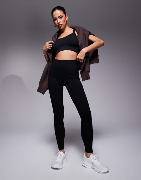 4505 - Legging de sport sans coutures effet sculptant à taille haute - Noir - view 1