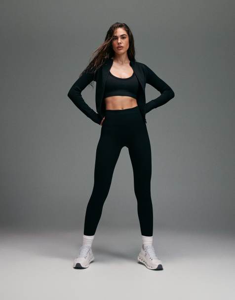 4505 - Legging de sport sans coutures effet sculptant à taille haute - Noir - view 1