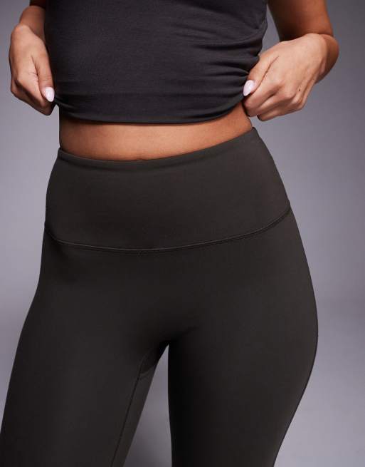 4505 - Legging de yoga raccourci doux au toucher à taille haute - Marron moka , 3 de 5