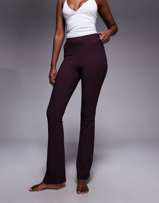 4505 - Legging de yoga slim à taille haute en tissu micro-côtelé - Figue, 5 de 5