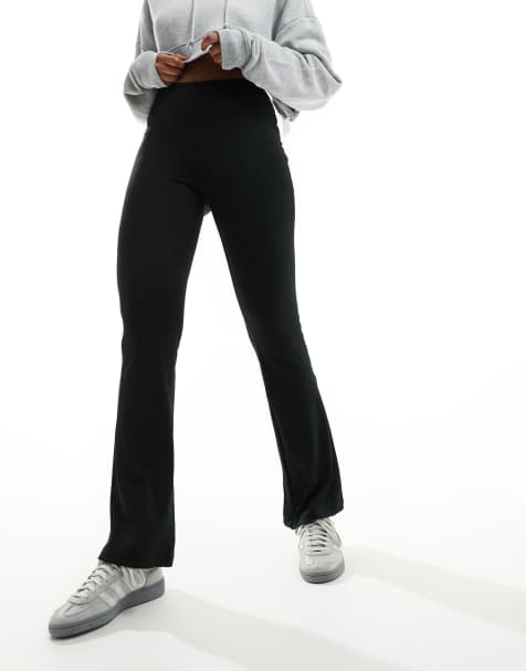 4505 - Legging évasé coupe slim en tissu côtelé - view 1