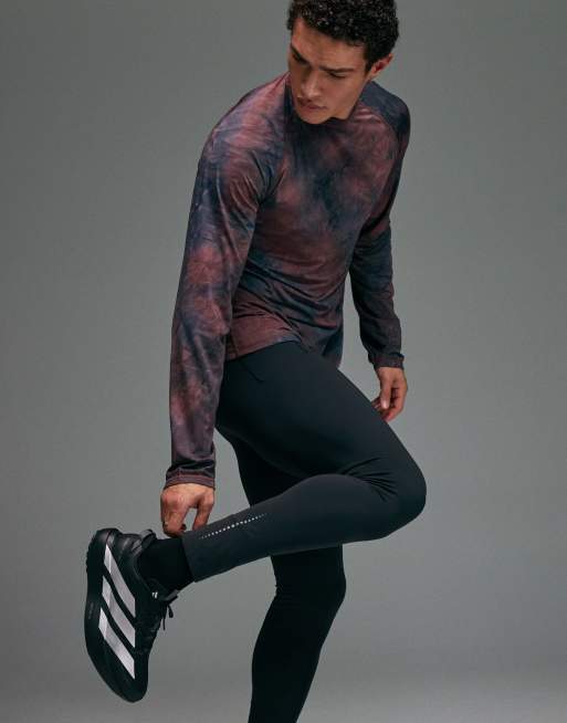 4505 - Leggings da corsa premium neri riflettenti con tasca per il telefono e orlo termosaldato, 4 di 5