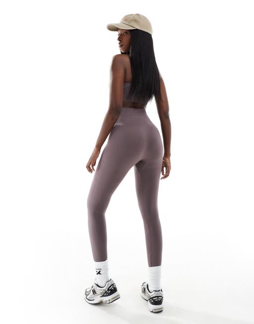 4505 - Leggings da palestra a vita alta lisci senza cuciture marrone rosa , 2 di 5