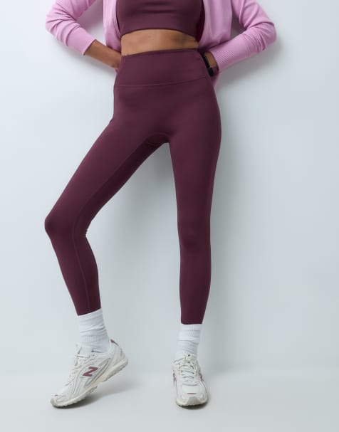 4505 leggings deportivos moldeadores de cintura alta en vino - view 1