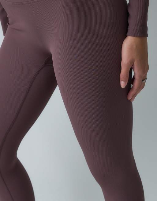 4505 leggings termici da sci a costine con interno in pile, prugna, 4 di 5