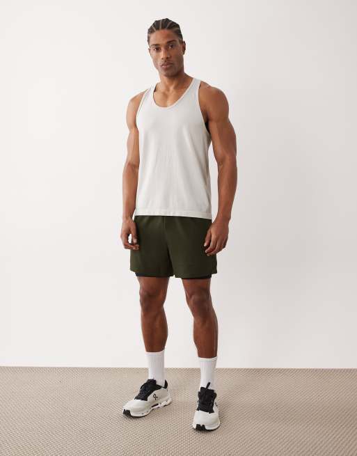 4505 – Leichtes, nahtloses Lauf-Trägertop aus Netzstoff in Vapor Grey, 2 von 5