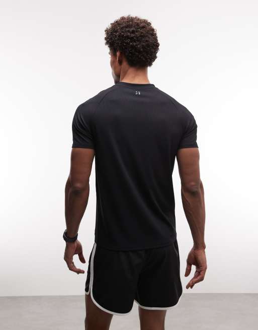 4505 leichtes Performance-Waffel-Henley-T-Shirt mit Quick-Dry in Schwarz, 2 von 5