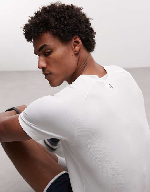 4505 – Leichtes, schnelltrocknendes Henley-T-Shirt aus Performance-Stoff in Weiß mit Waffelstruktur, 4 von 5