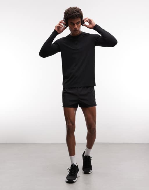 4505 let performance-waffel-henley med lange ærmer og quick dry i sort, 4 af 5