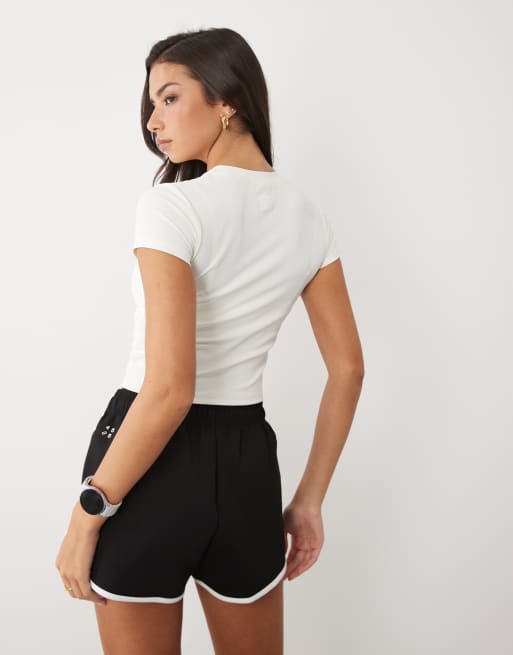 4505 letvægts hurtigtørrende waffle baby T-shirt i creme, 3 af 4