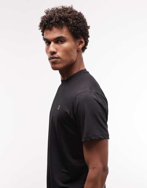 4505 - Lichtgewicht sneldrogend trainingsshirt met logo op de borst in zwart, 4 van 5