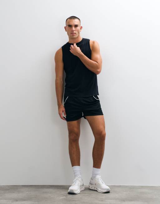 4505 lichtgewicht tanktop van katoen slub in zwart, 3 van 5