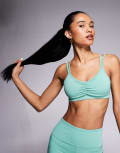[ASOS] 4505 light support sports bra with adjustable straps in matcha green 14 MATCHA GREEN