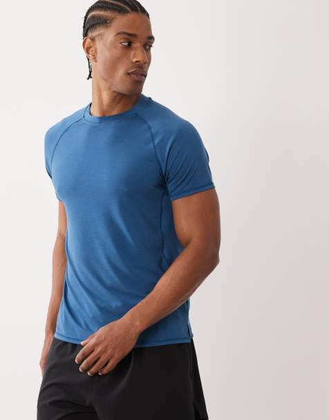 4505 lightweight performance jersey running t-shirt with breathable mesh panels in baltic blue - view 1