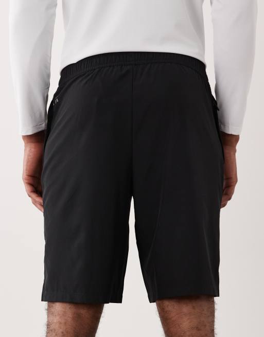 4505 - Losvallende sneldrogende trainingsshort van 25cm met ritszakken in zwart, 4 van 5