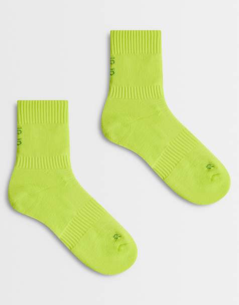 4505 - Lot de 2 paires de chaussettes de course de qualité supérieure avec soutien au niveau de la voûte plantaire et fini antibactérien - Citron vert - view 1