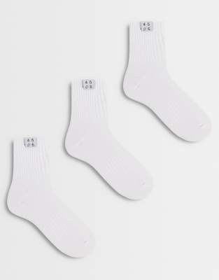 Lot de 3 paires de chaussettes avec soutien de voûte plantaire - Blanc L
