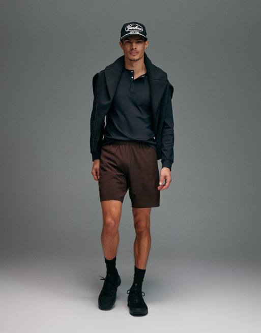 4505 - Maglia serafino a maniche lunghe nera a coste tecnica slim fit ad asciugatura rapida, 3 di 5