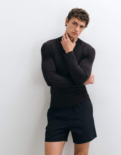 4505 - Maglietta a maniche lunghe base layer a compressione attillata marrone senza cuciture che definisce la figura - view 1