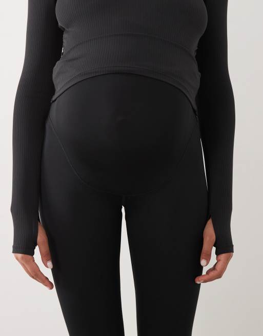 4505 Maternity - Icon Active - Leggings da palestra a vita alta neri modellanti sul retro con tasca interna, 3 di 5