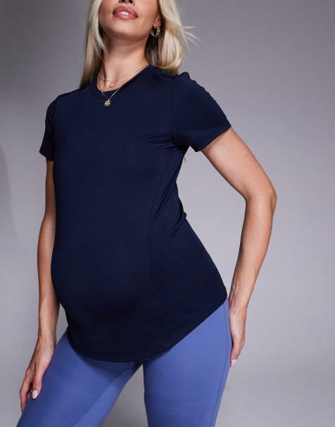 4505 Maternity – Icon – Active – Marinblå tränings-t-shirt i snabbtorkande material - view 1