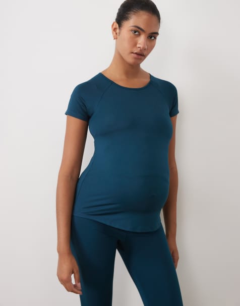 4505 Maternity Icon active quick dry slim fit t-shirt in teal blue - view 1