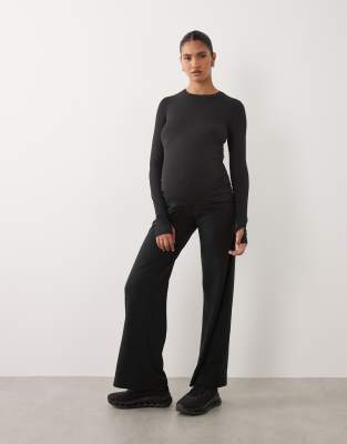 Maternity - Icon - Pantalon de danse ample en tissu doux à taille haute - Noir 34