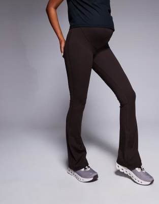 Shop 4505 Maternity Icon Slim Kick Soft Touch Yoga Legging In Brown