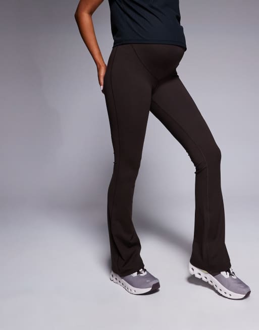 4505 Maternity Icon soft touch high waist slim kick yoga legging in chocolate, 2 of 5