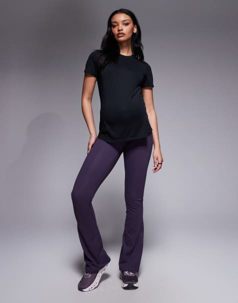 4505 Maternity Icon soft touch high waist slim kick yoga legging in heather - PURPLE - view 1