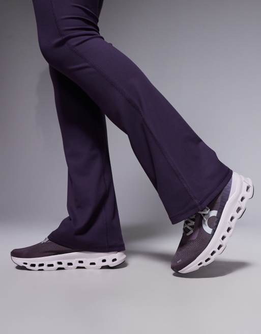 4505 Maternity Icon soft touch high waist slim kick yoga legging in heather - PURPLE, 4 of 5